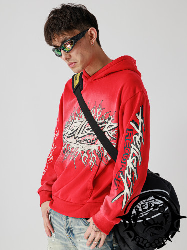 [Including comparative images of RepDog and other seller] 1:1 quality version Double Arm Colored Cloud Half Face Washed Old Hoodie