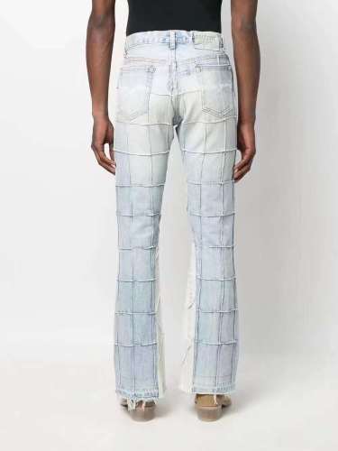 1:1 quality version Washed and distressed line jeans