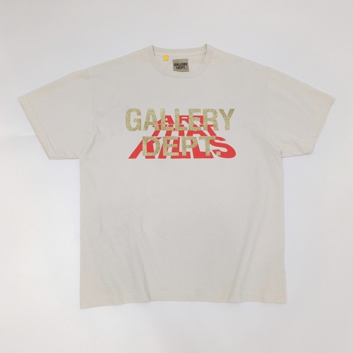 1:1 quality version Two Color Letter Print Logo tee