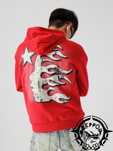 [Including comparative images of RepDog and other seller] 1:1 quality version Double Arm Colored Cloud Half Face Washed Old Hoodie