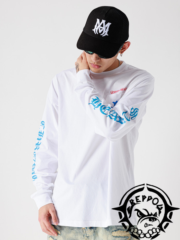 1:1 quality version Gradual change blue cross long sleeve T-Shirt