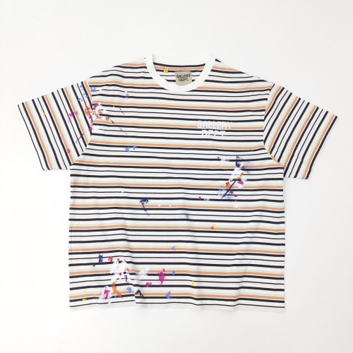 1:1 quality version Color Stripe Ink Splash tee