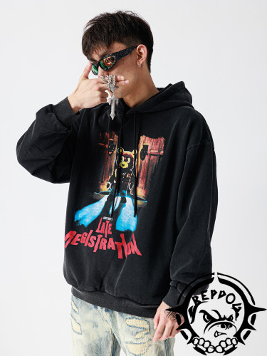 Runaway Bear Print Hoodie