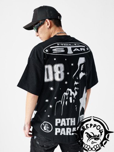 08 Spooky & NoisDigital Jersey Cross Aged Washed Short Sleeve tee