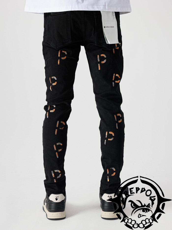 1:1 quality version Monogrammed Dark Black Jeans