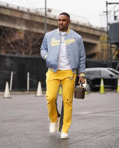 1:1 quality version Splattered Ink Patchwork Pants Yellow