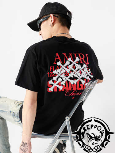 1:1 quality version Cartoon Bones Stacked Print Short Sleeve tee