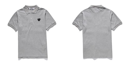 Classic black heart embroidered polo shirt 3 colors