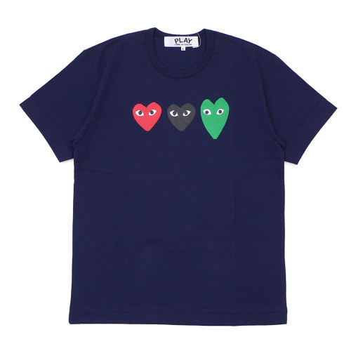   Treasure Blue Triple Heart Print T-shirt