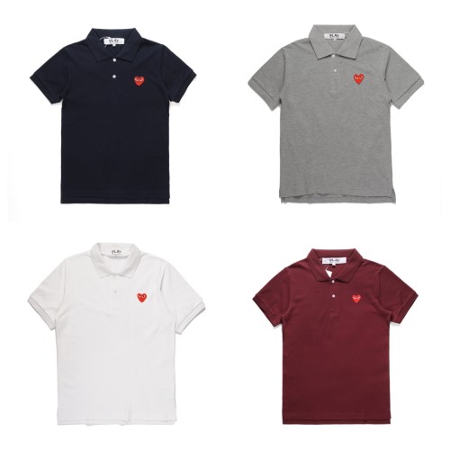   Classic embroidered red heart polo shirt 4 colors