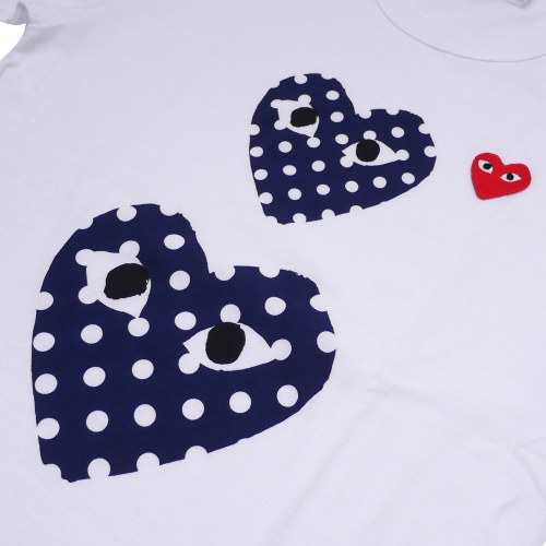   Polka Dot Heart Embroidered T-shirt 4 Styles