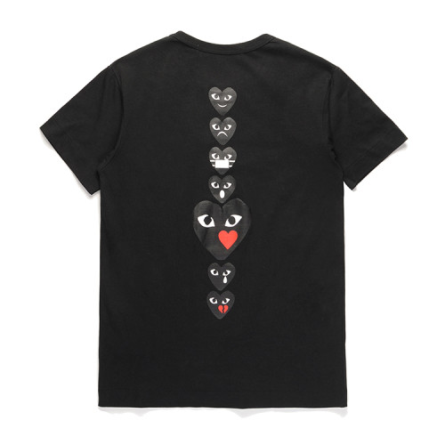   Black Heart Vertical Row at Back Tee