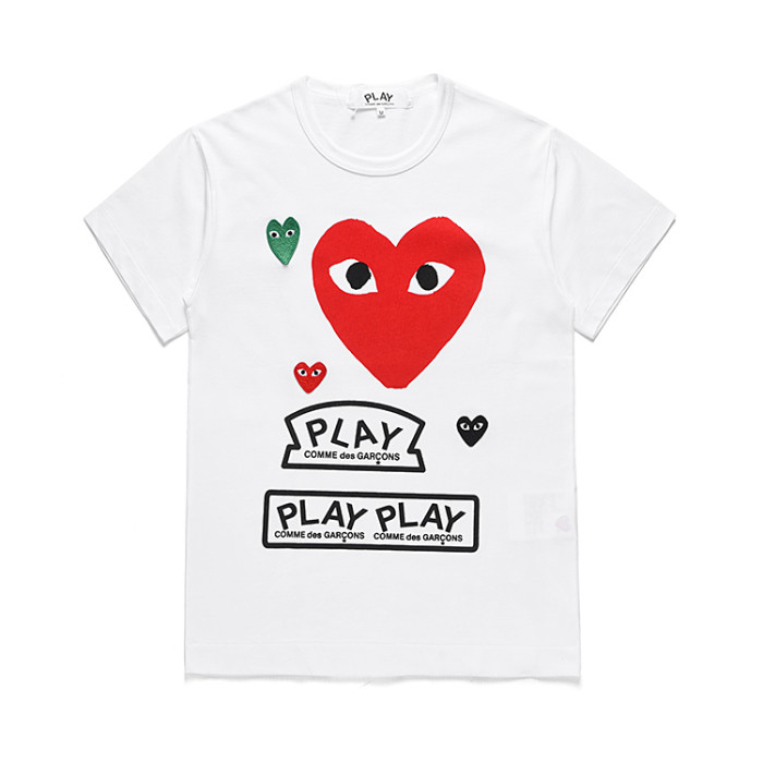 [50% Off]Cdg Play Two Color Heart Round Neck T-shirt 22979754