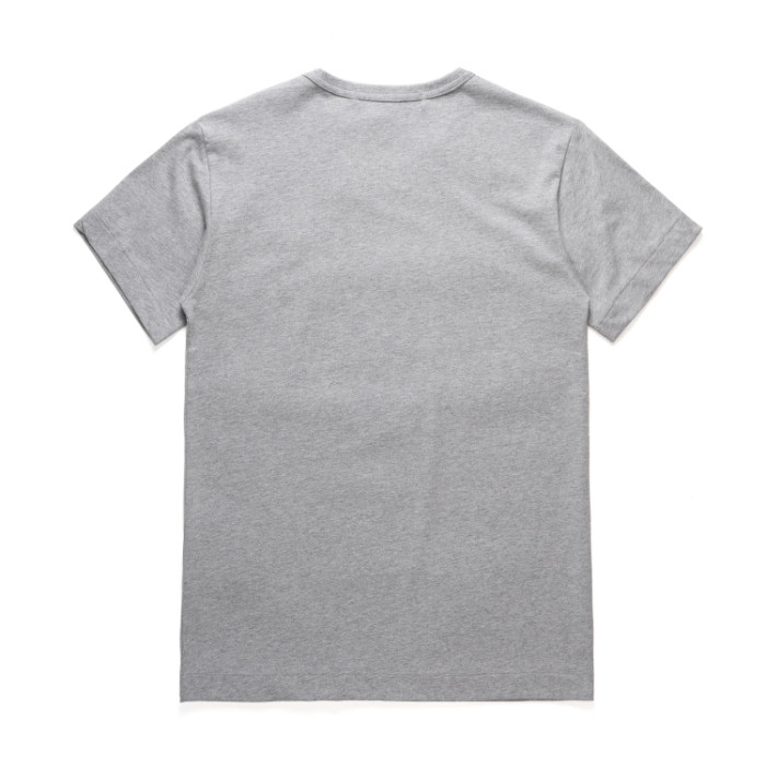 [50% Off]Cdg Play Red Heart Embroidered Grey Tee 22980695