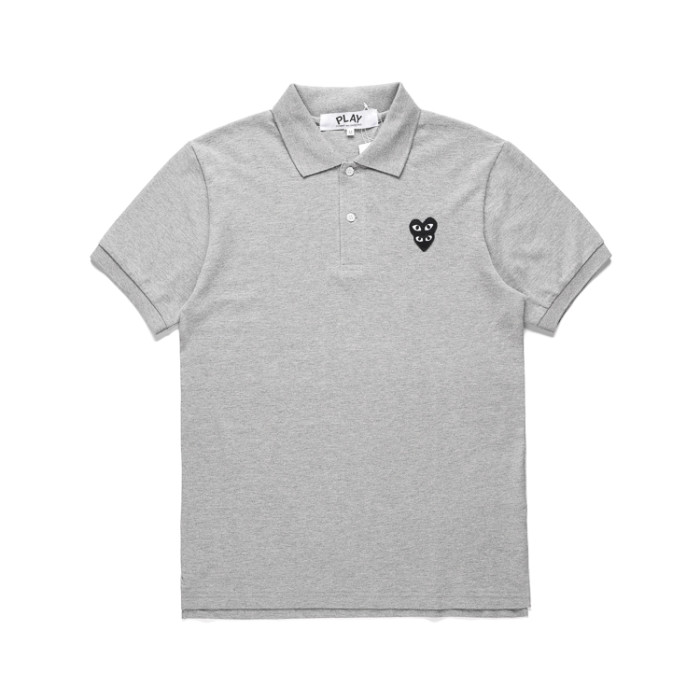 Overlapping hearts embroidered polo shirt 3 colors