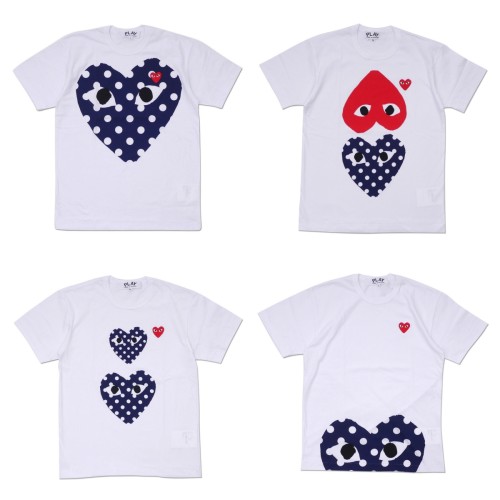   Polka Dot Heart Embroidered T-shirt 4 Styles