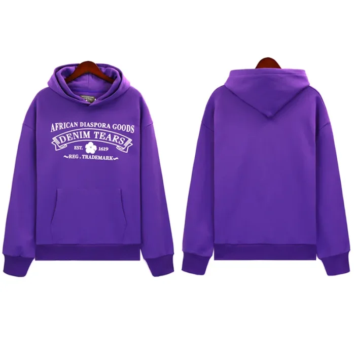 Vintage Chest Print Hooded Sweatshirt 4 colors