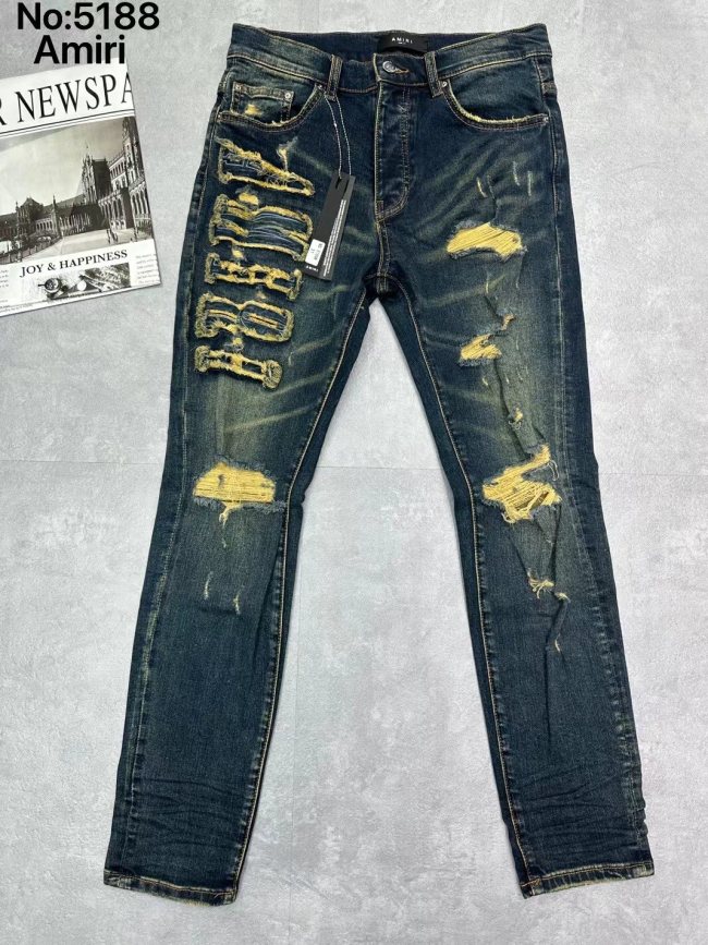 [Buy One Get One Free]  1:1 quality version Raw Edge Logo Slim Fit Jeans
