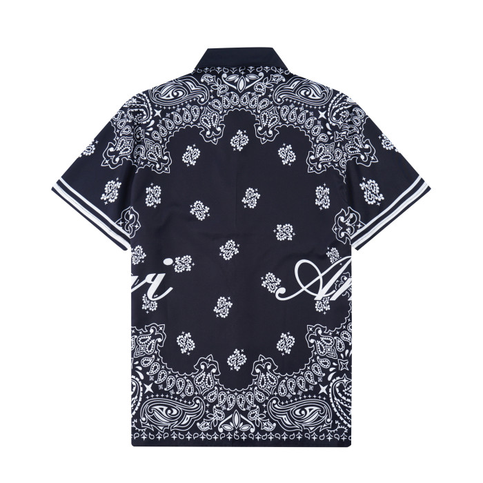 Classic Floral Colorblocking Couple's Printed Shirt 2 colors