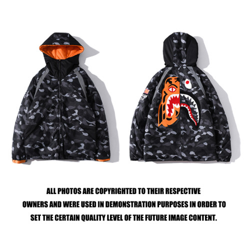 Reflective Embroidered Camouflage Black Cotton Jacket