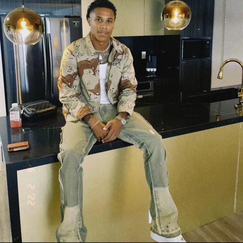 Square neck camouflage jacket