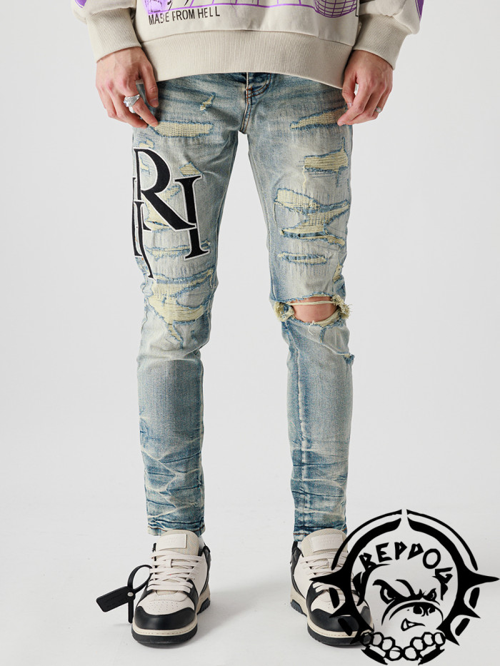 1:1 quality version Patch Logo Jeans