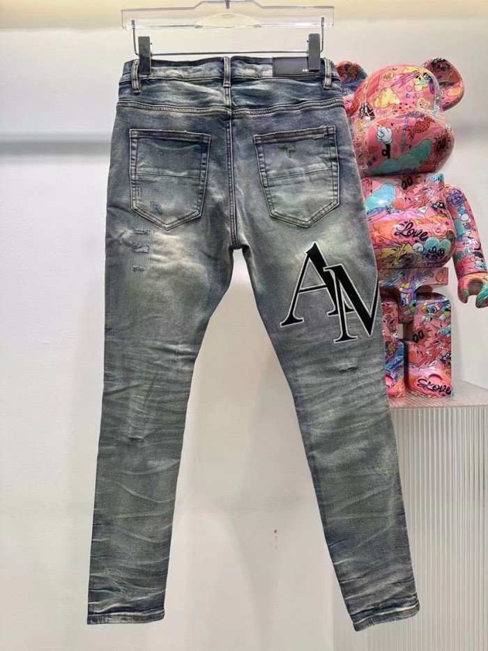 1:1 quality version Patch Logo Jeans
