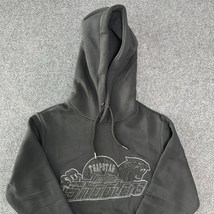 Towel Embroidered Tiger Black Hoodie