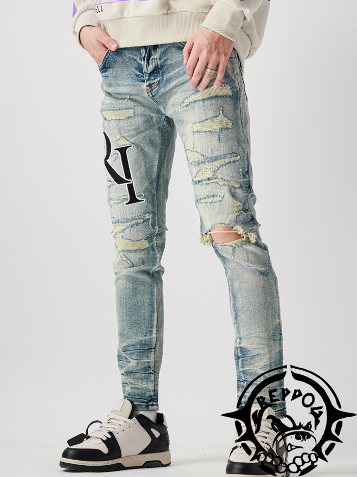 1:1 quality version Patch Logo Jeans
