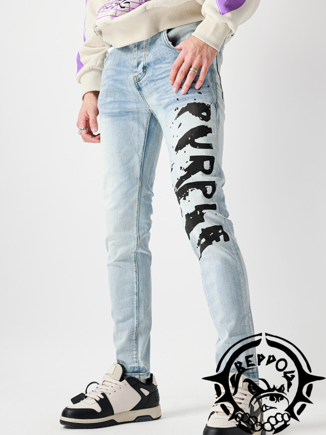   1:1 quality version Inked English Print Jeans