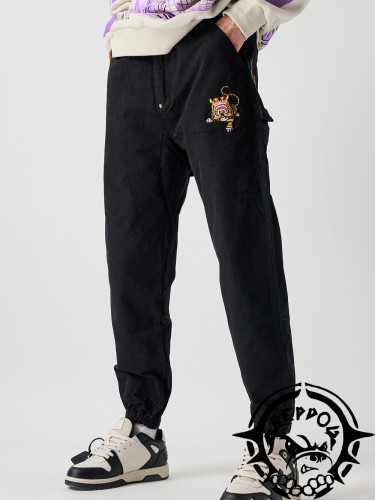 [buy more save more] Big Eye Tiger Embroidered Loose Pants 2 colors