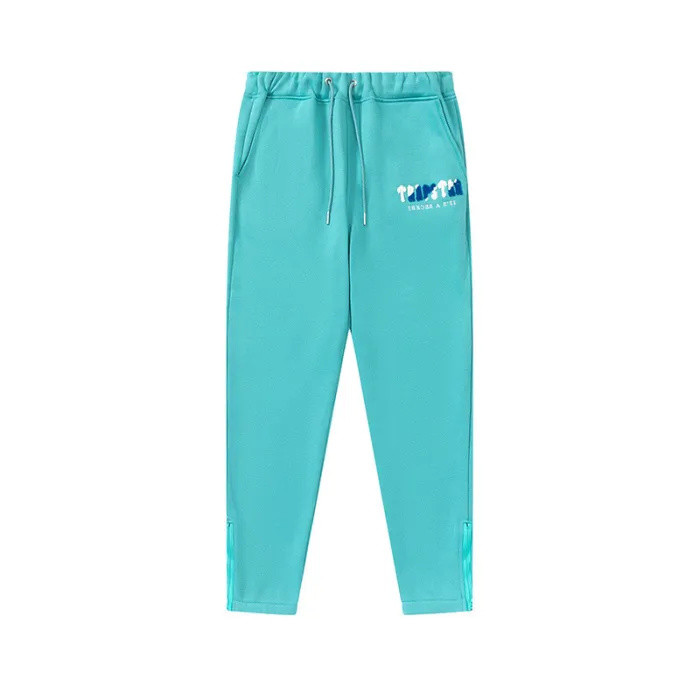 [50% Off]Blue and Green Gradient Letter Towel Embroidered Hooded Sweatpants 2 colors 25158673