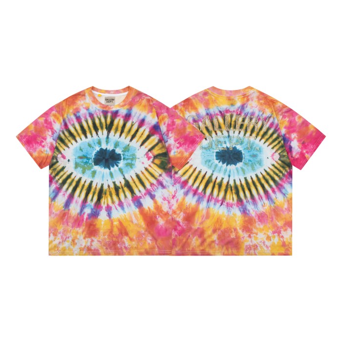 Vintage Washed Colorful Letter Tie-Dye Short Sleeve Tee 15 colors