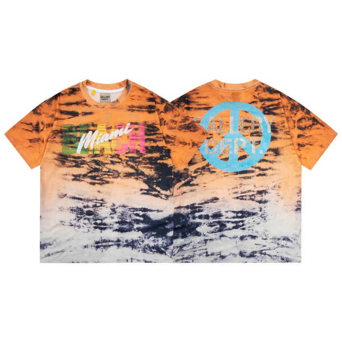 Vintage Washed Colorful Letter Tie-Dye Short Sleeve Tee 15 colors