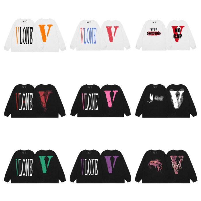 Big V Letter Heavyweight Long Sleeve T-Shirt 22 colors