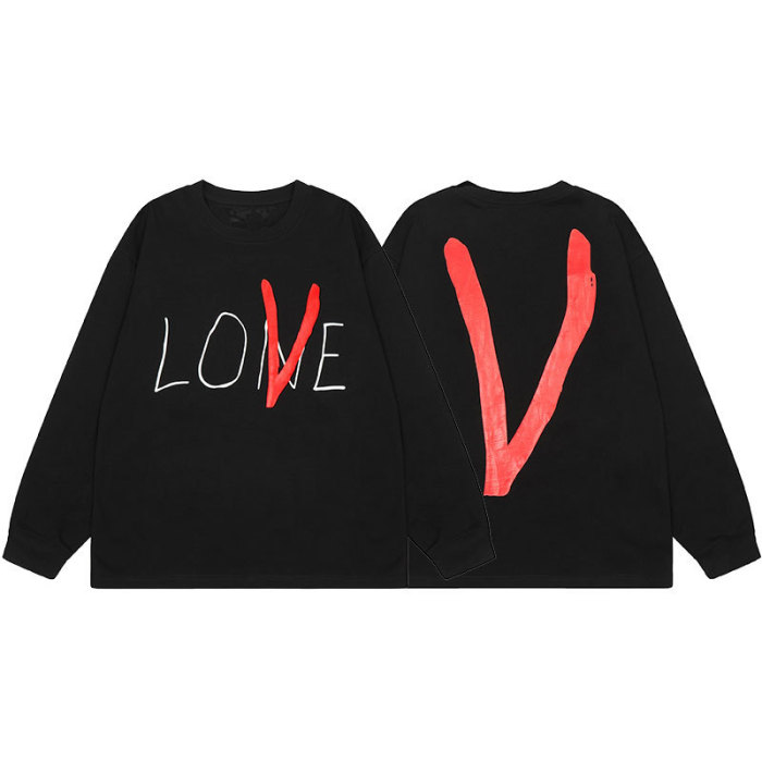 Big V Letter Heavyweight Long Sleeve T-Shirt 22 colors