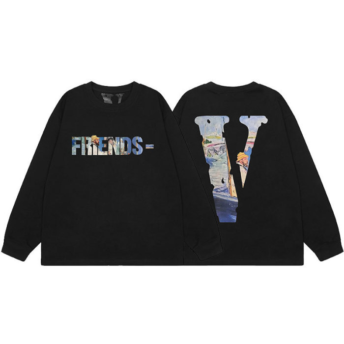 Big V Letter Heavyweight Long Sleeve T-Shirt 22 colors