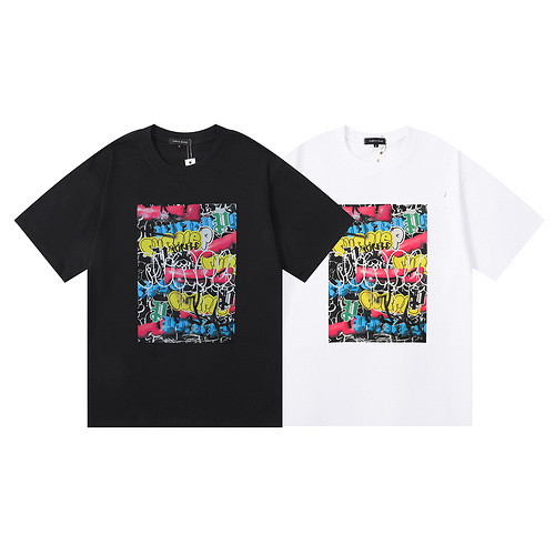 Exaggerated Airbrushed Letter Print tee 2 colors