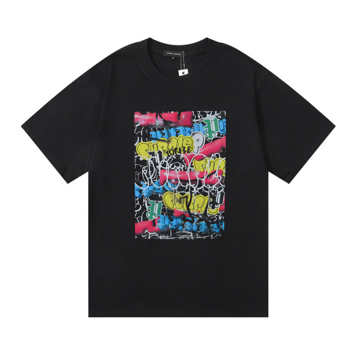 Exaggerated Airbrushed Letter Print tee 2 colors