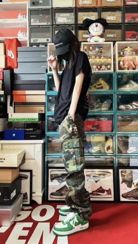 1:1 quality version camouflage flared pants