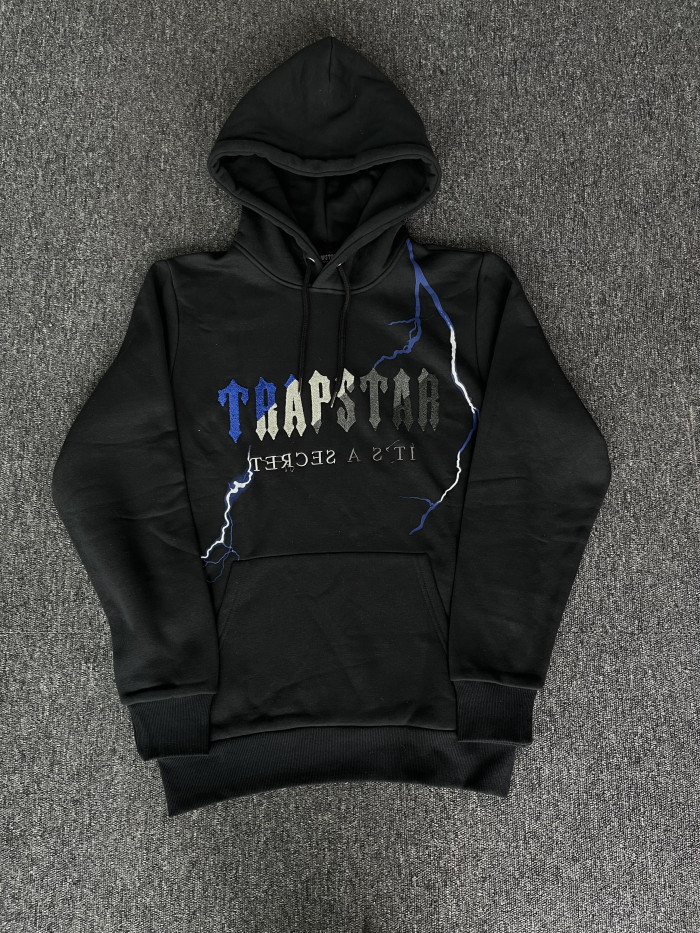 [buy more save more] 1:1 quality version Blue and White Towel Embroidered Lightning Casual Hoodie