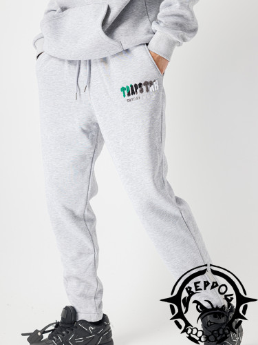 [50% Off]Green and Black Gradient Letter Towel Embroidered Sweatpants 25177223