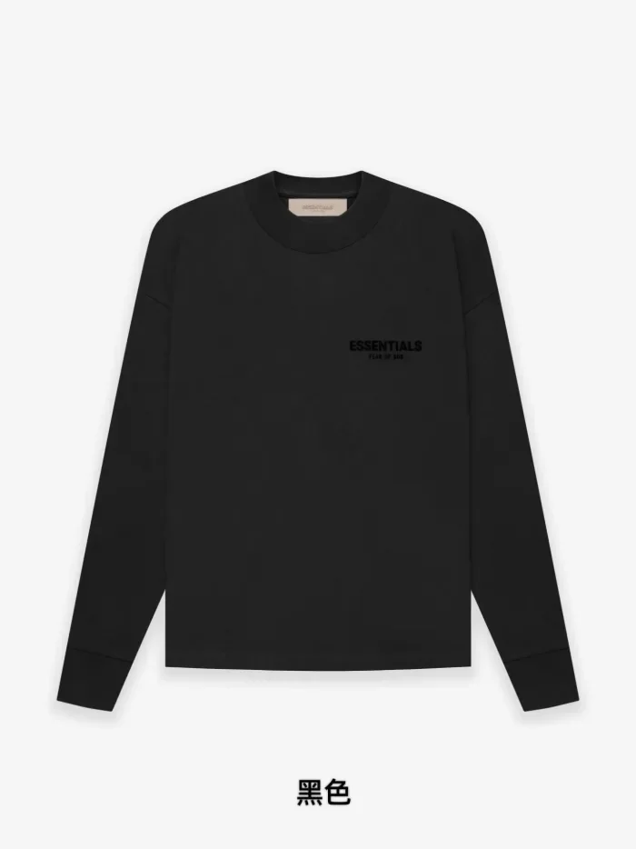 [Big & Tall for weights up to 220 lbs]1:1 quality version Black Flocking Letter Print long-sleeve T-shirt