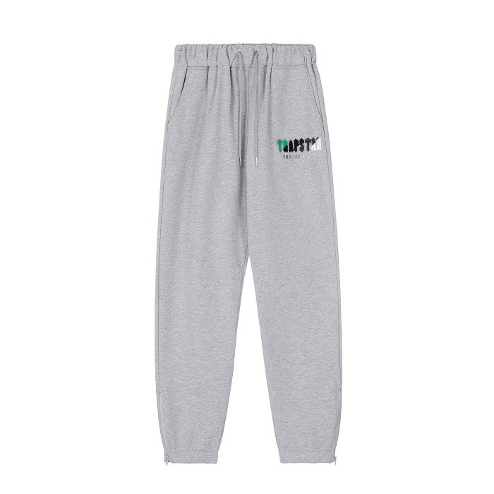 [50% Off]Green and Black Gradient Letter Towel Embroidered Sweatpants 25177223