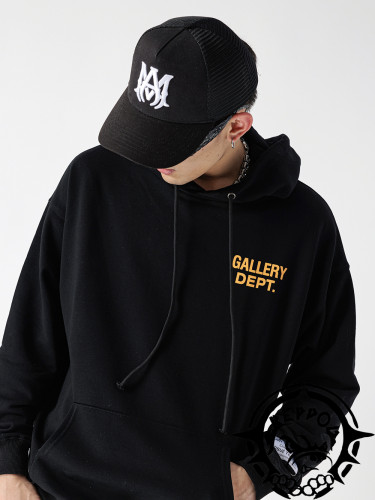 Classic Red and Yellow Label Print Hoodie 3 colors