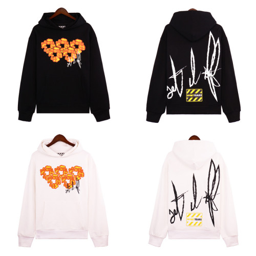 Kapok Floating Letter Print Hooded Sweatshirt 2 colors