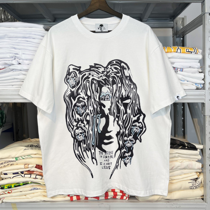 Skull American Wave Street Print Short Sleeve