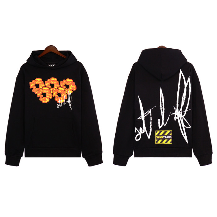 Kapok Floating Letter Print Hooded Sweatshirt 2 colors