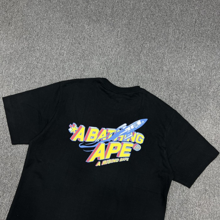 Moon Ape Head Rocket Alphabet Comic Book Style Print tee 2 colors