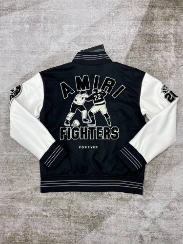 [buy more save more]1:1 quality version Heavy embroidered jacket with quilted leather sleeves